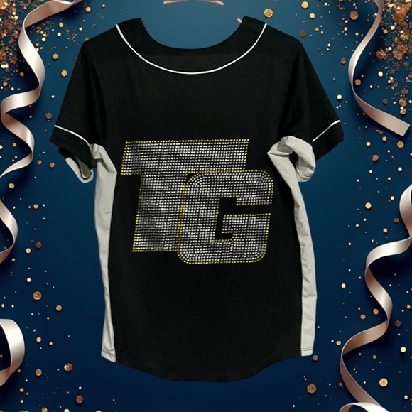 Black and White Paw Print Baseball Jersey - Picture 2 of 6